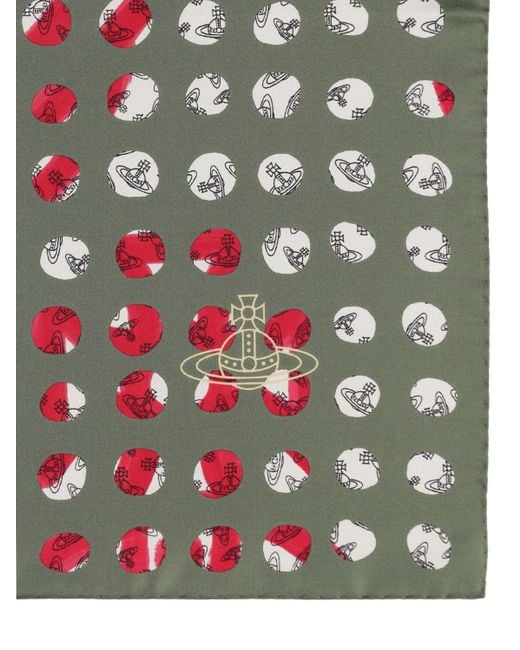 Vivienne Westwood Metallic Dots Pocket Square Silk Foulard