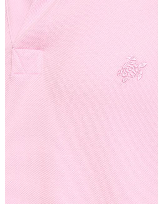 Vilebrequin Pink Logo Embroidery Cotton Piquet Polo for men