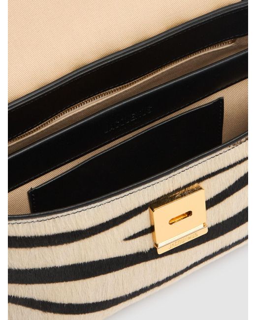 Jacquemus Metallic Le Rond Carre Ponyhair Leather Bag