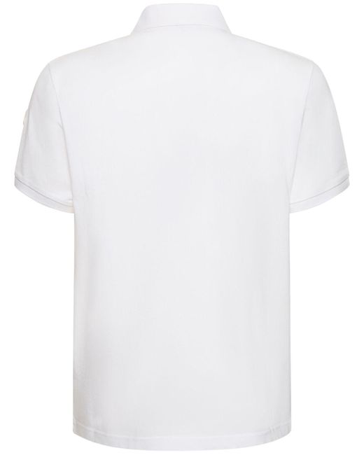 メンズ Moncler コットンピケポロシャツ White