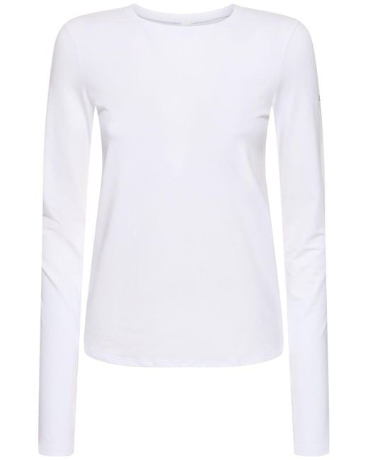 T-shirt en tissu technique alosoft finesse Alo Yoga en coloris White
