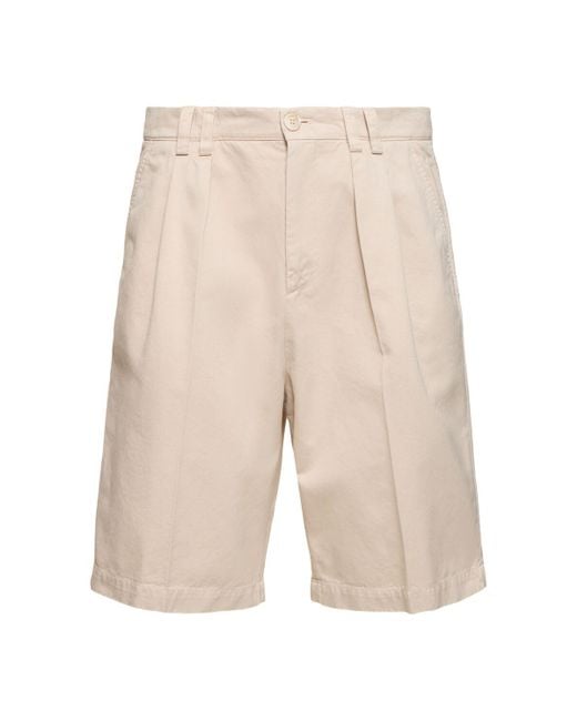 Brunello Cucinelli White Dyed Cotton Shorts for men