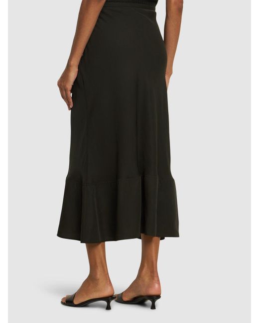 Lemaire Black Bias Cut Long Skirt