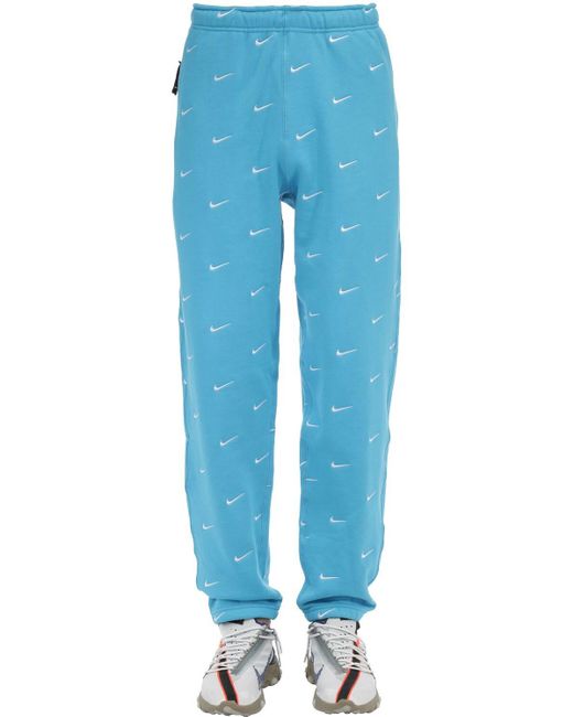 Nike Nrg Swoosh Logo Cotton Blend Pants in Blue for Men | Lyst Canada