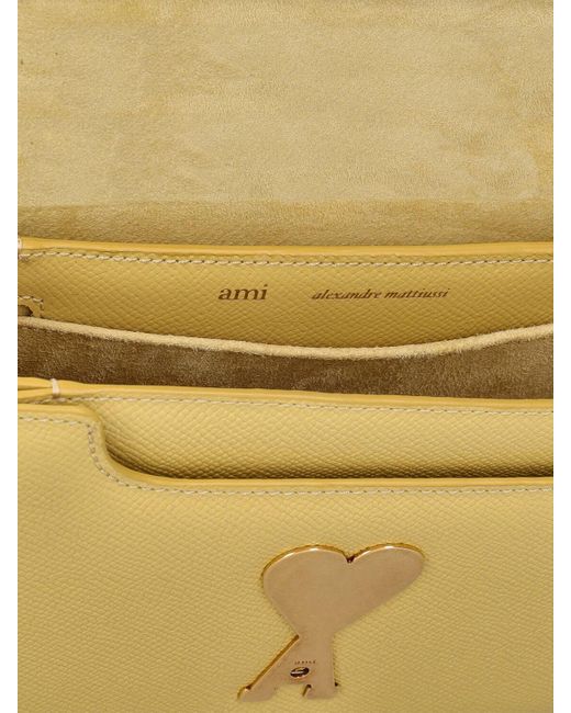 AMI Metallic Mini Paris Paris Grained Leather Bag