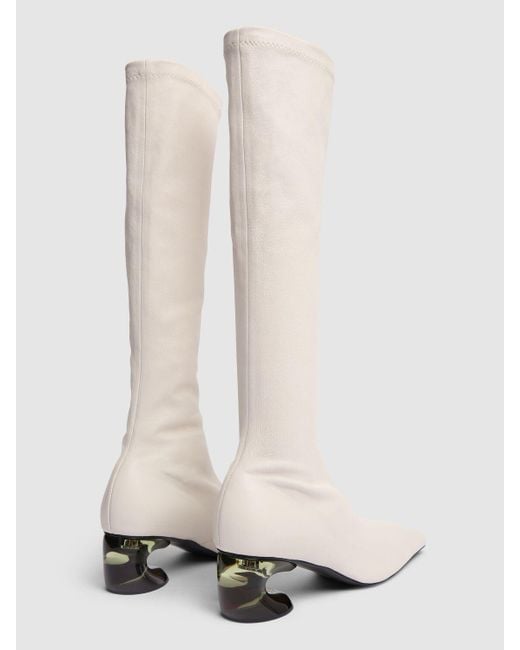 Jil Sander White 50mm Leather Over-the-knee Boots