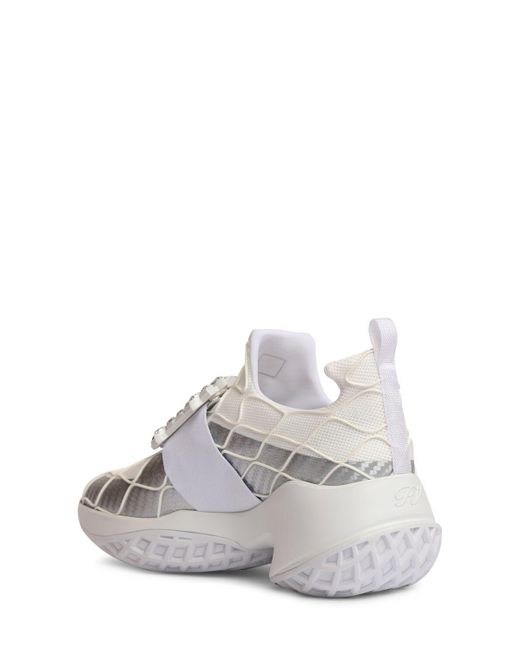 Sneakers viv run de algodón y malla Roger Vivier de color White