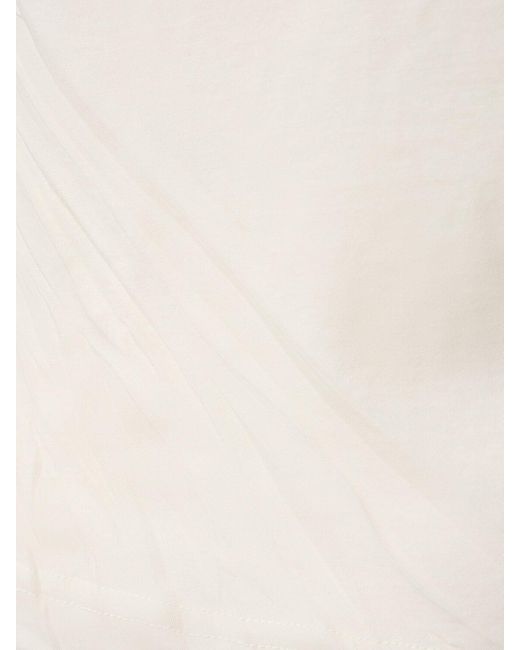 Yohji Yamamoto White Langärmeliges Jersey-oberteil Mit Twist