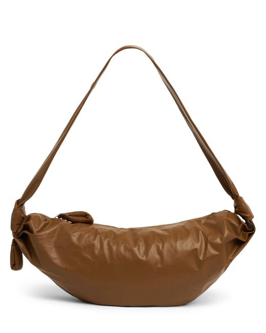 Lemaire Brown Medium Soft Croissant Paper Leather Bag