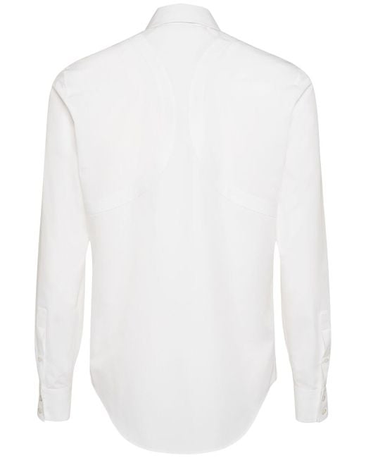 Alexander McQueen White Double Strap Harness Cotton Shirt for men