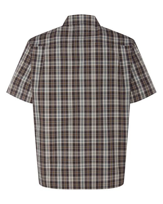 Bottega Veneta Black Checked Cotton Shirt for men