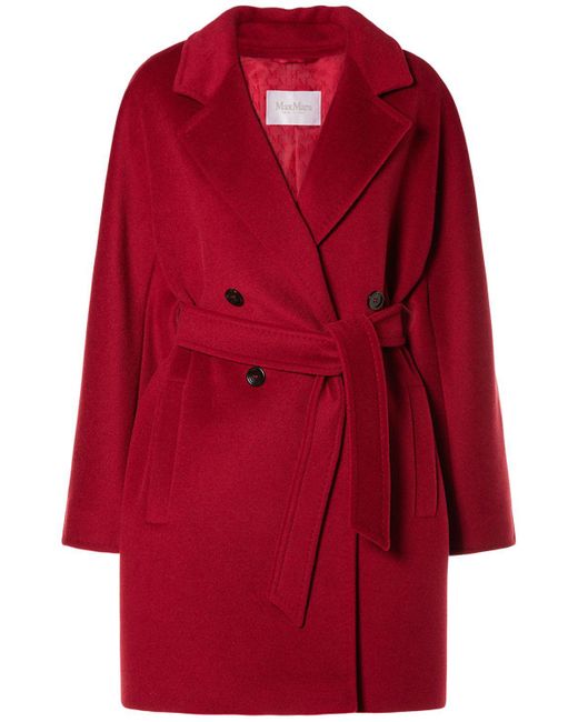 Manteau en laine et cachemire & ceinture addurre Max Mara en coloris Red