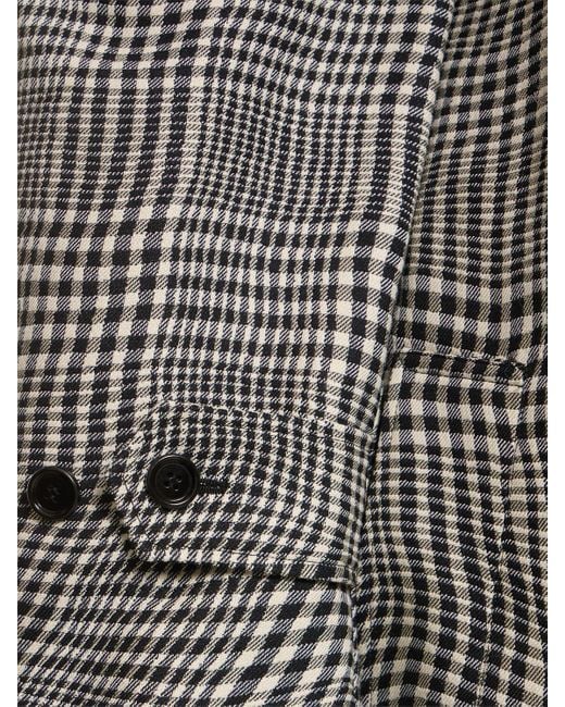 Burberry Gray Karierter Mantel Aus Seidenmischgewebe