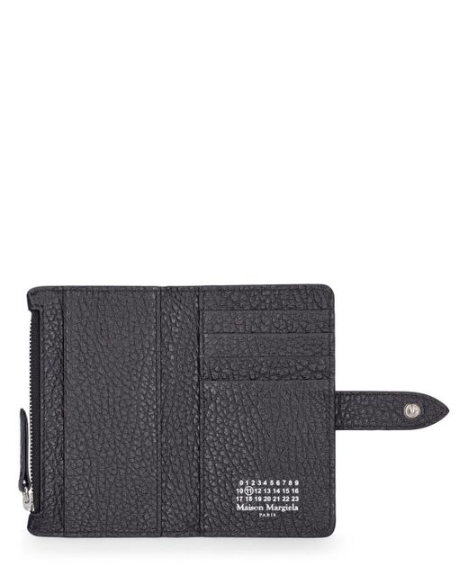Maison Margiela Gray Grainy Leather Zipped Card Holder for men