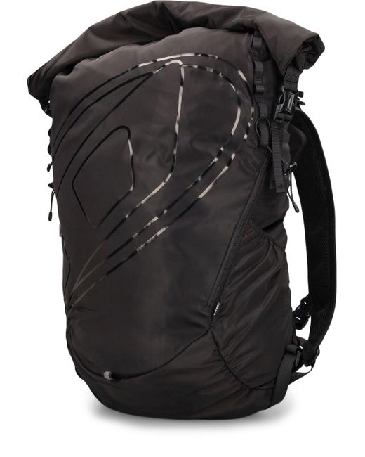 DIESEL Black Oval-D Light Nylon Backpack for men