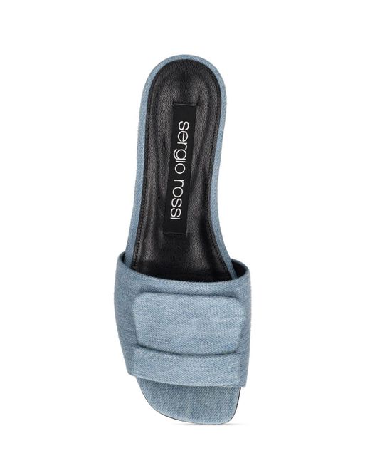 Sergio Rossi White 15mm Slide Sandals