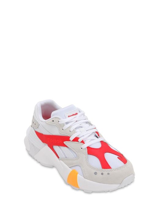 Reebok Aztrek Og Sneakers in White/Red 