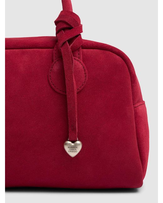 MARGE SHERWOOD Red Damen Handtasche Aus Wildleder „Soft Bowling“