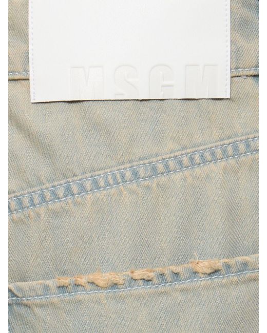 Jeans rectos de denim de algodón desgastados MSGM de hombre de color Gray