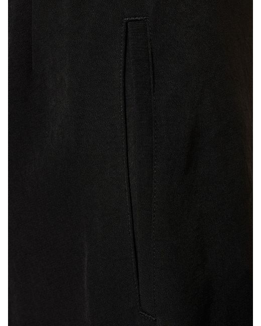 Yohji Yamamoto Black Crepe De Chine Flared Midi Skirt
