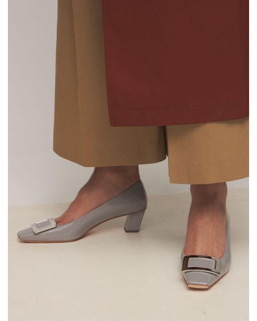 Zapatos de tacón belle vivier de charol 45mm Roger Vivier de color Gray