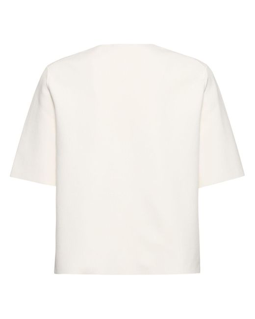 Theory White Compact Tech Crepe T-Shirt