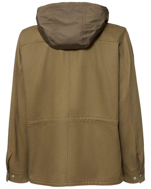 メンズ Moncler Guerledan フード付きコットンシャツジャケット Green