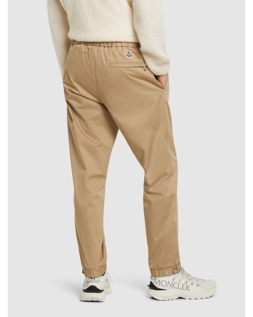 Pantalon en gabardine de coton Moncler pour homme en coloris Natural
