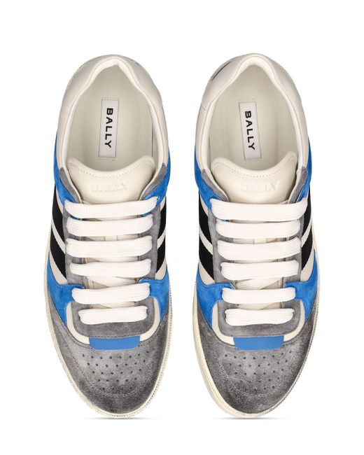 Bally Blue Rebby Leather & Suede Sneakers for men