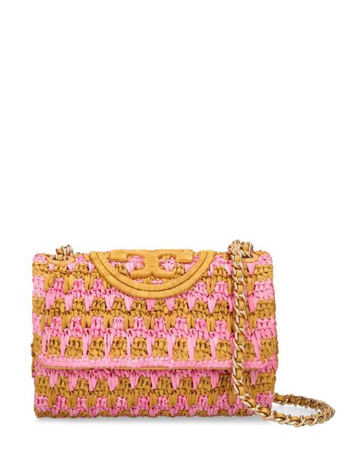 Tory Burch Small Fleming Crocheted Convertible Bag in Red | Lyst