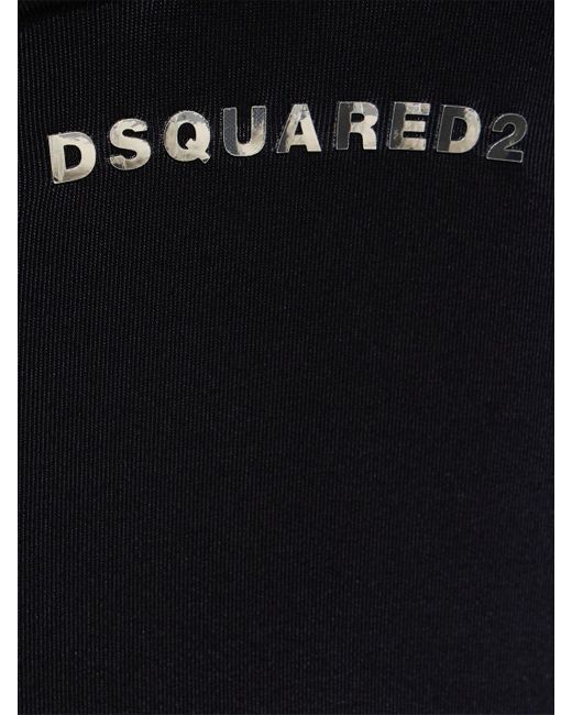 DSquared² Black Badeanzug Aus Mattem Lycra