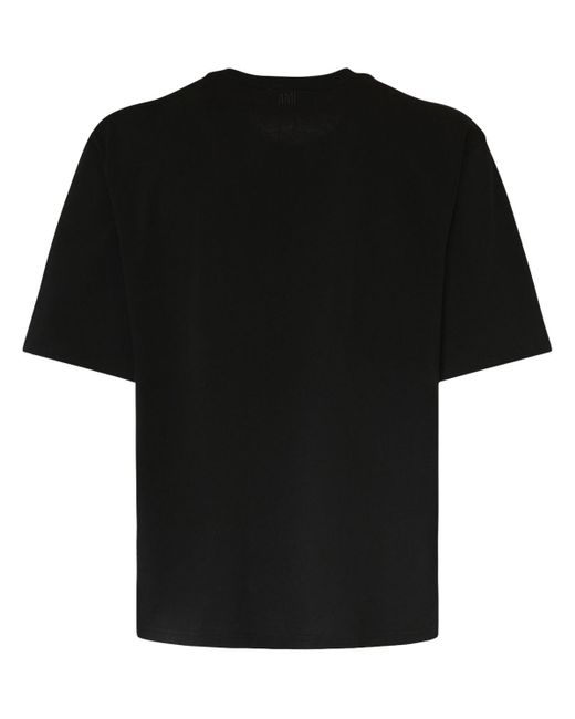 AMI Black Logo Heavy Cotton T-Shirt for men