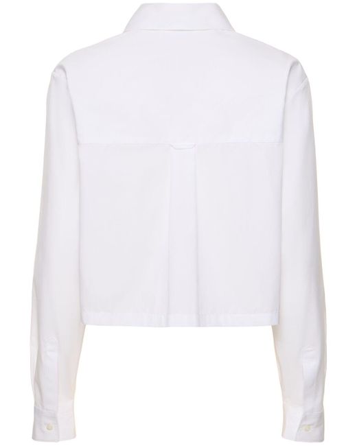 Camisa de popelina de algodón con bolsillo Aspesi de color White