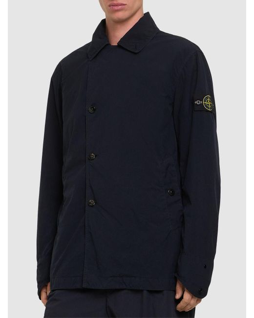 メンズ Stone Island ダブルブレスト ピーコート Blue