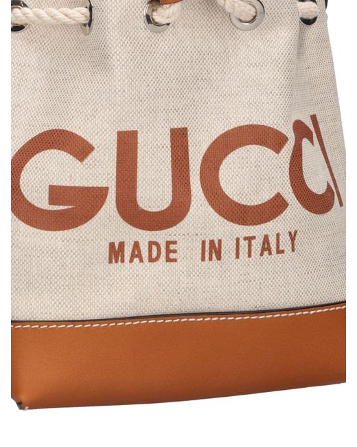 Bolso mini de lona con estampado logo Gucci de color Pink