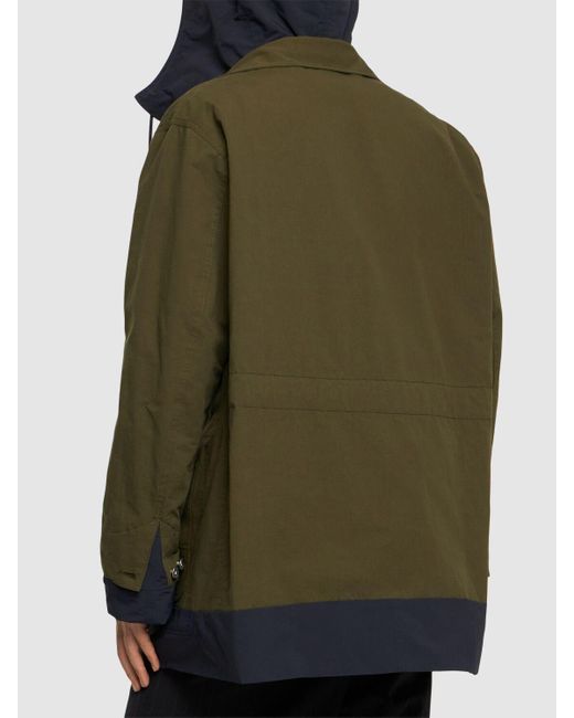 Sacai Green Reversible Ripstop Coat for men