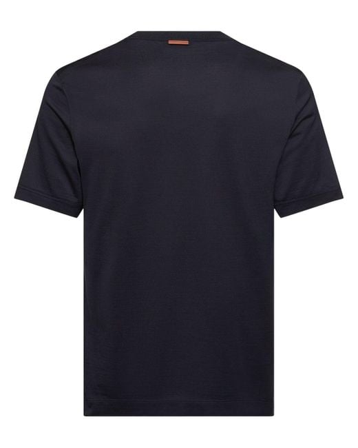 Zegna T-shirt Aus Baumwolle Und Seide "legerissimo" in Blue für Herren