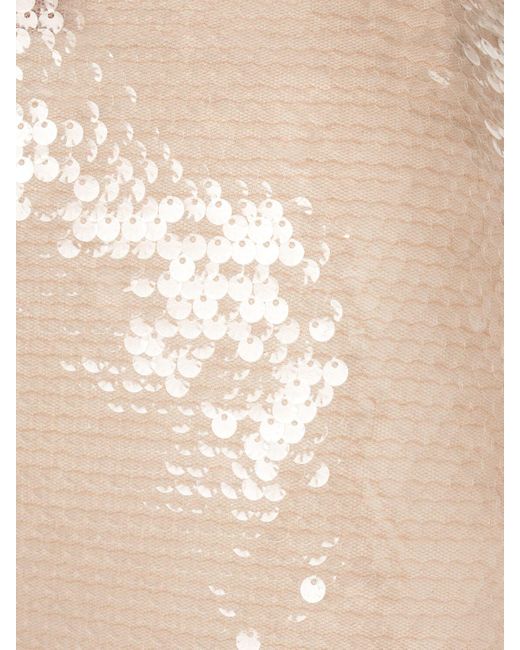 GIUSEPPE DI MORABITO Natural Sequined Maxi Skirt