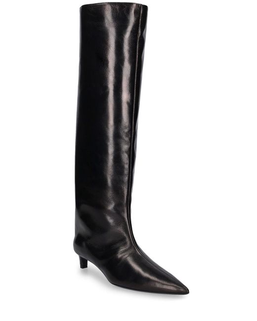 Jil Sander Black 35Mm Leather Tall Boots