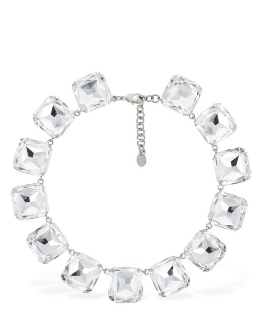 Moschino White Still Life With Heart Crystal Necklace