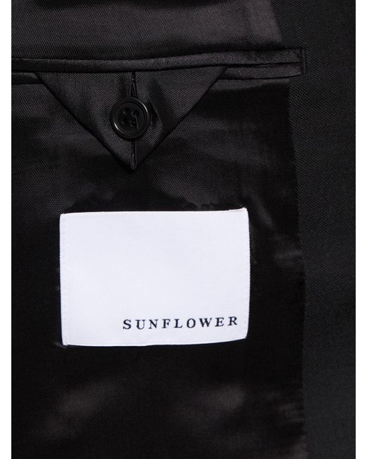 sunflower Black Single Breasted Wool Blazer for men