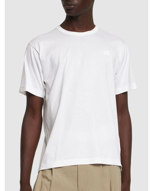 Acne White Nace Face Patch Cotton T-Shirt for men