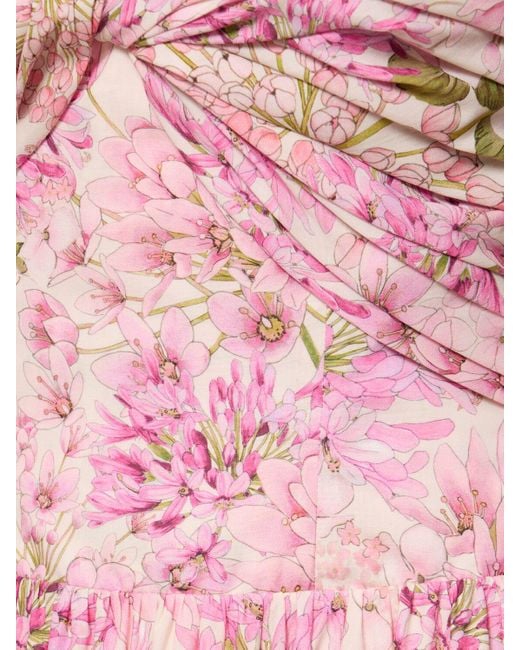 Vestito maxi in popeline stampato di Giambattista Valli in Pink