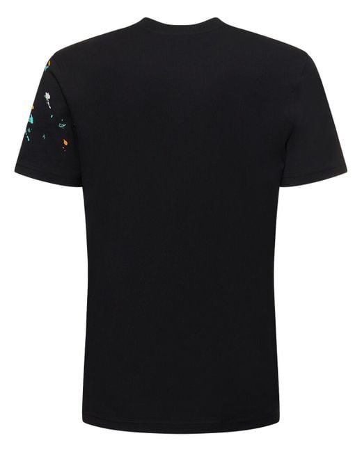 T-shirt in jersey di cotone organico con logo di Moschino in Black da Uomo