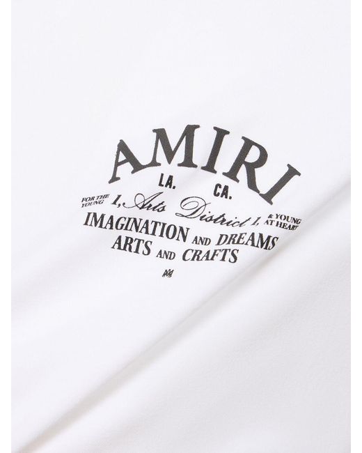 Camiseta de algodón estampada Amiri de hombre de color White