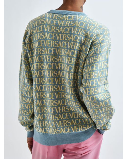 Suéter de algodón Versace de hombre de color Verde | Lyst