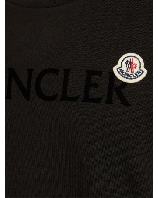 Moncler Black Logo Cotton T-shirt for men