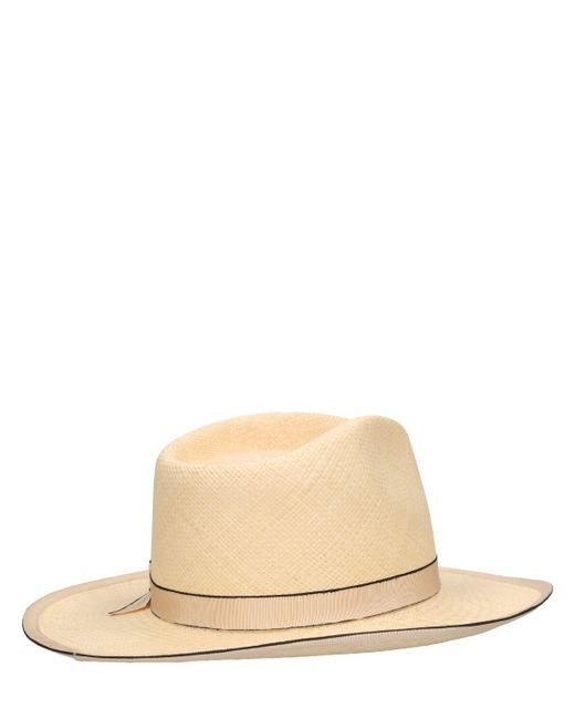 Sombrero panama de paja Borsalino de color Natural