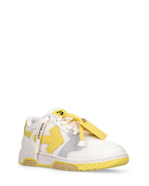 Off-White c/o Virgil Abloh Yellow Ooo Contrast-trim Woven Low-top Trainers