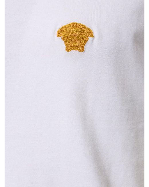 T-shirt medusa in jersey di cotone di Versace in White da Uomo